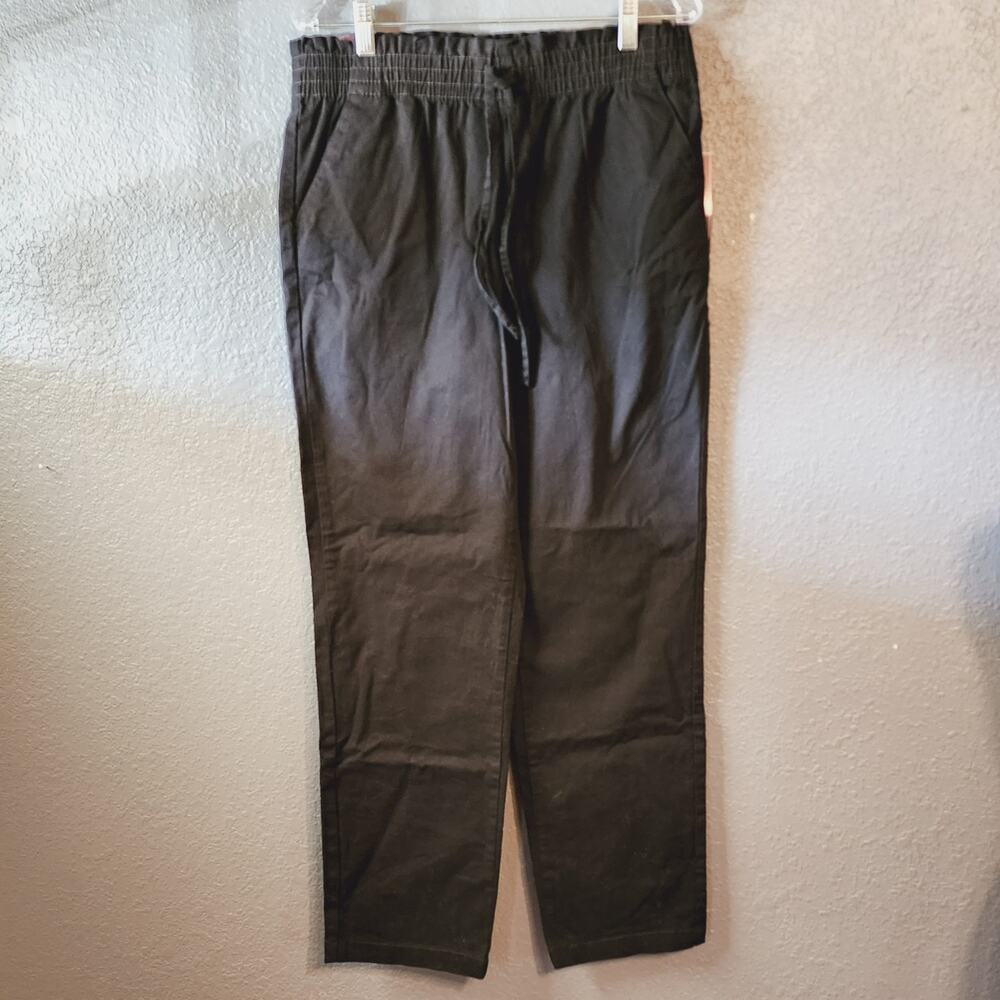 Gloria Vanderbilt Women's Black Pull on Chino Elastic Waist Pants Size 12